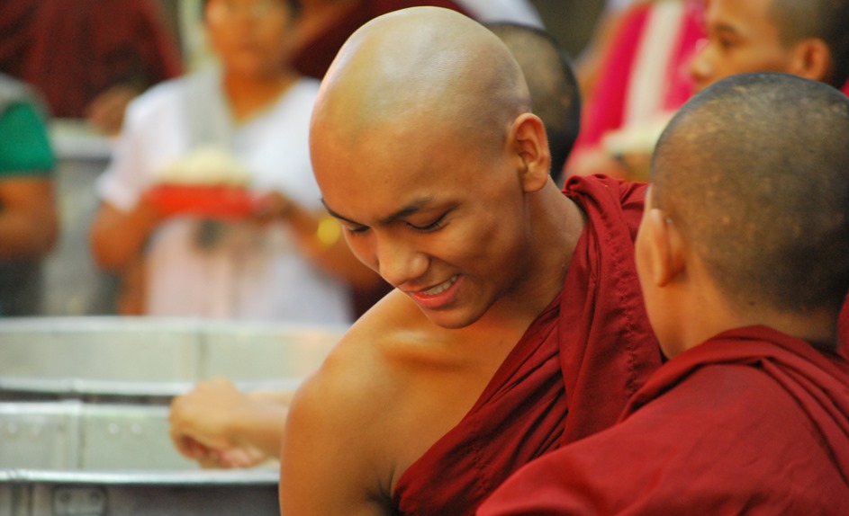 Young monk in Mahagandayon Monastery regarded as a center for monastic study and strict religious discipline.